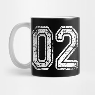Number 02 Grungy in white Mug